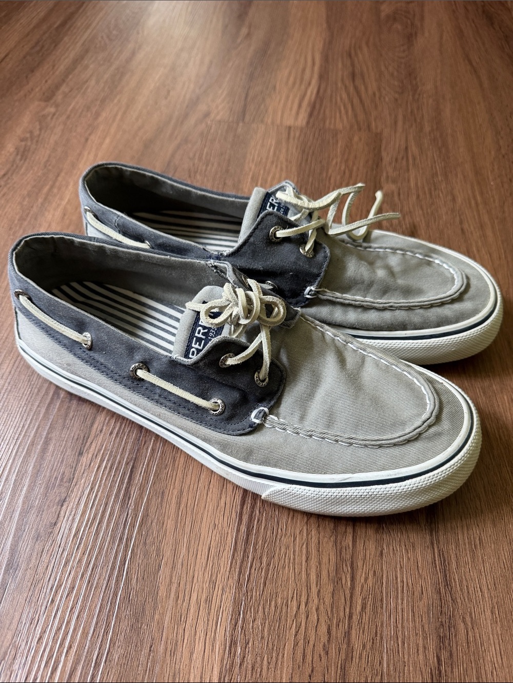 Sperry Two-Tone Navy and Gray Canvas Boat Shoes